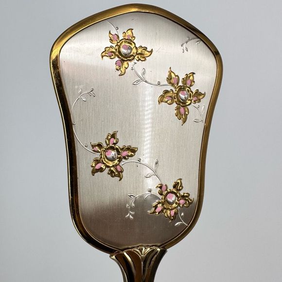 Vintage Floral Design Hair Brush Made in USA Nylon - Picture 9 of 11